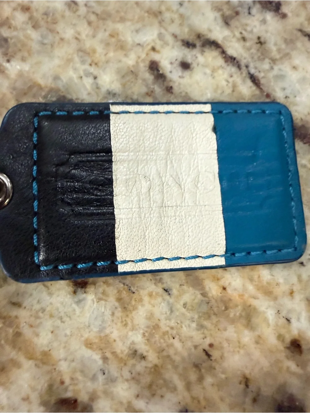 2 Pc Bundle Coach Purse Leather Tri Color Hangtag Purse Charm